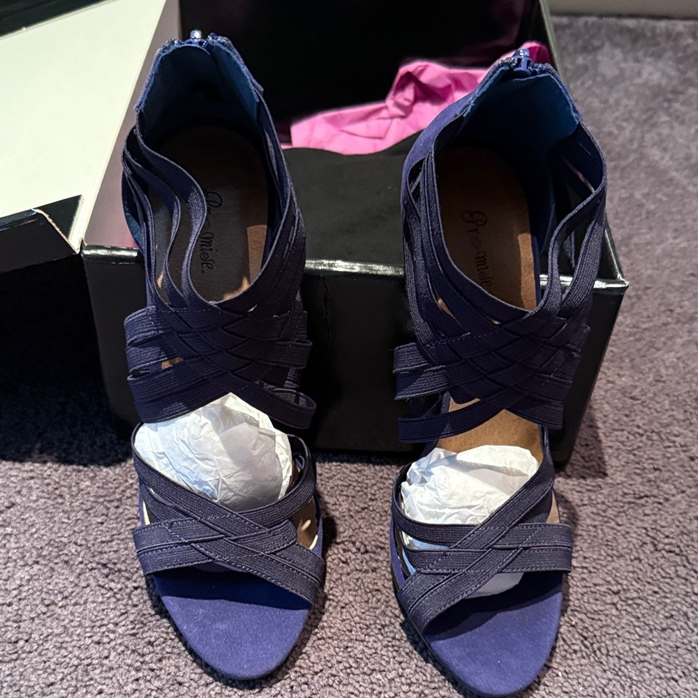 JustFab Navy Strappy Heels